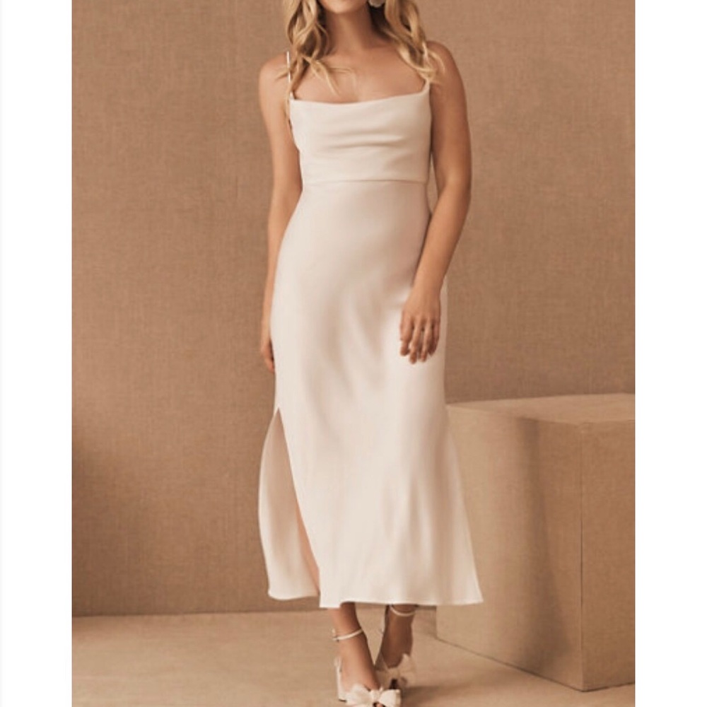 BHLDN Cali Satin Charmeuse Midi Dress